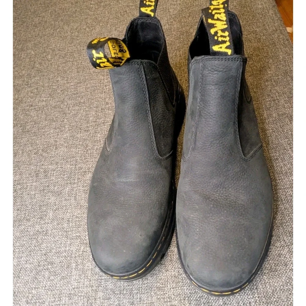 Dr. Doc Martens Hardie II Chelsea Ankle Boots Mens Size 12 Black Pebble Leather